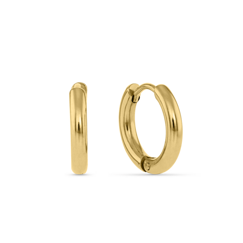 Stainless Steel Gold Hoop Earrings -14mm