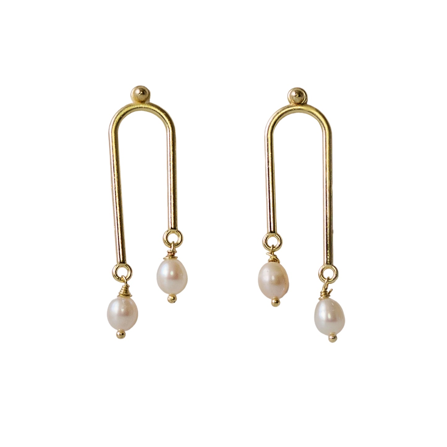 Abstract Freshwater Pearl Earrings