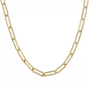 Gold-Plated Sterling Silver Paperclip Necklace (Long Link)