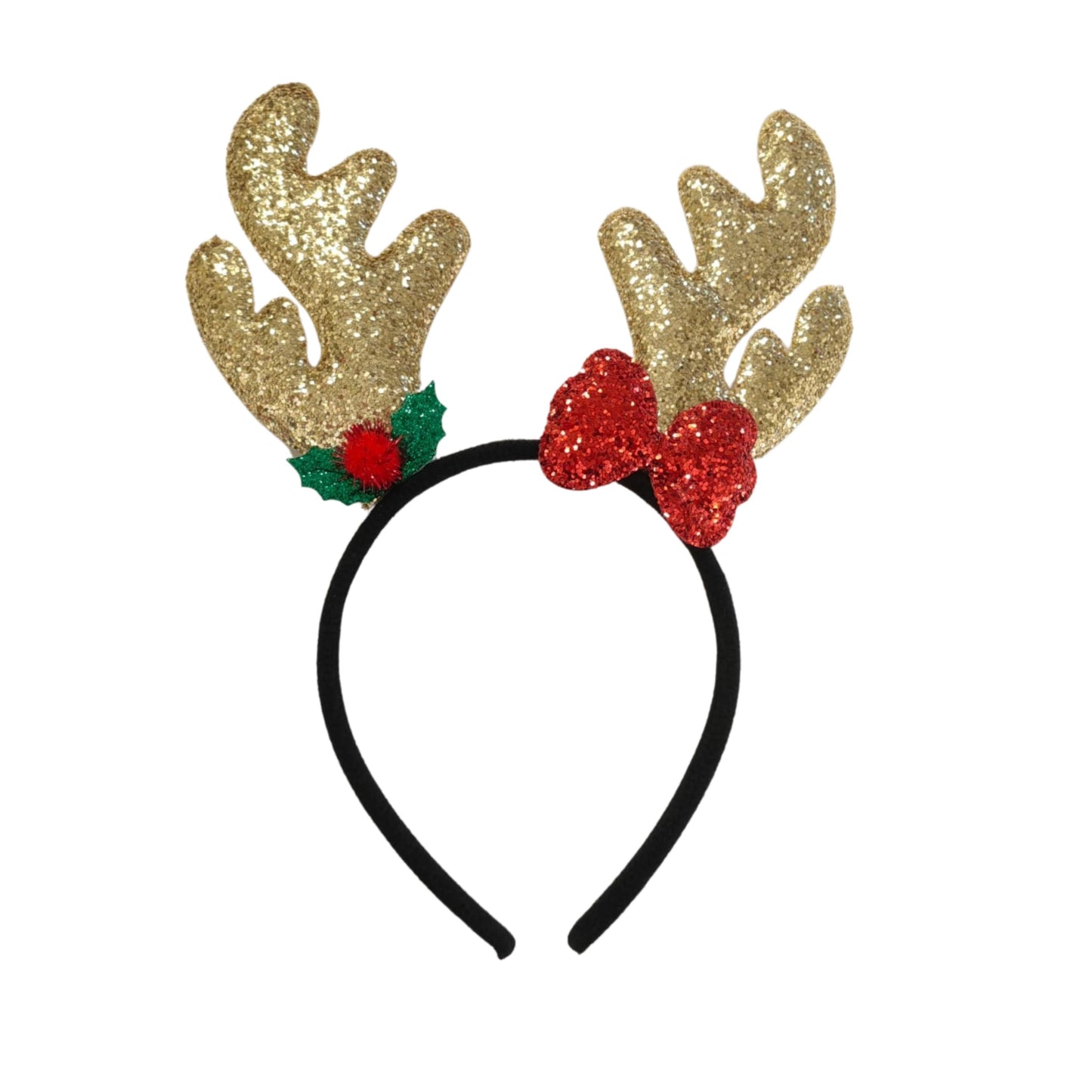 Glitter Gold Reindeer Aliceband