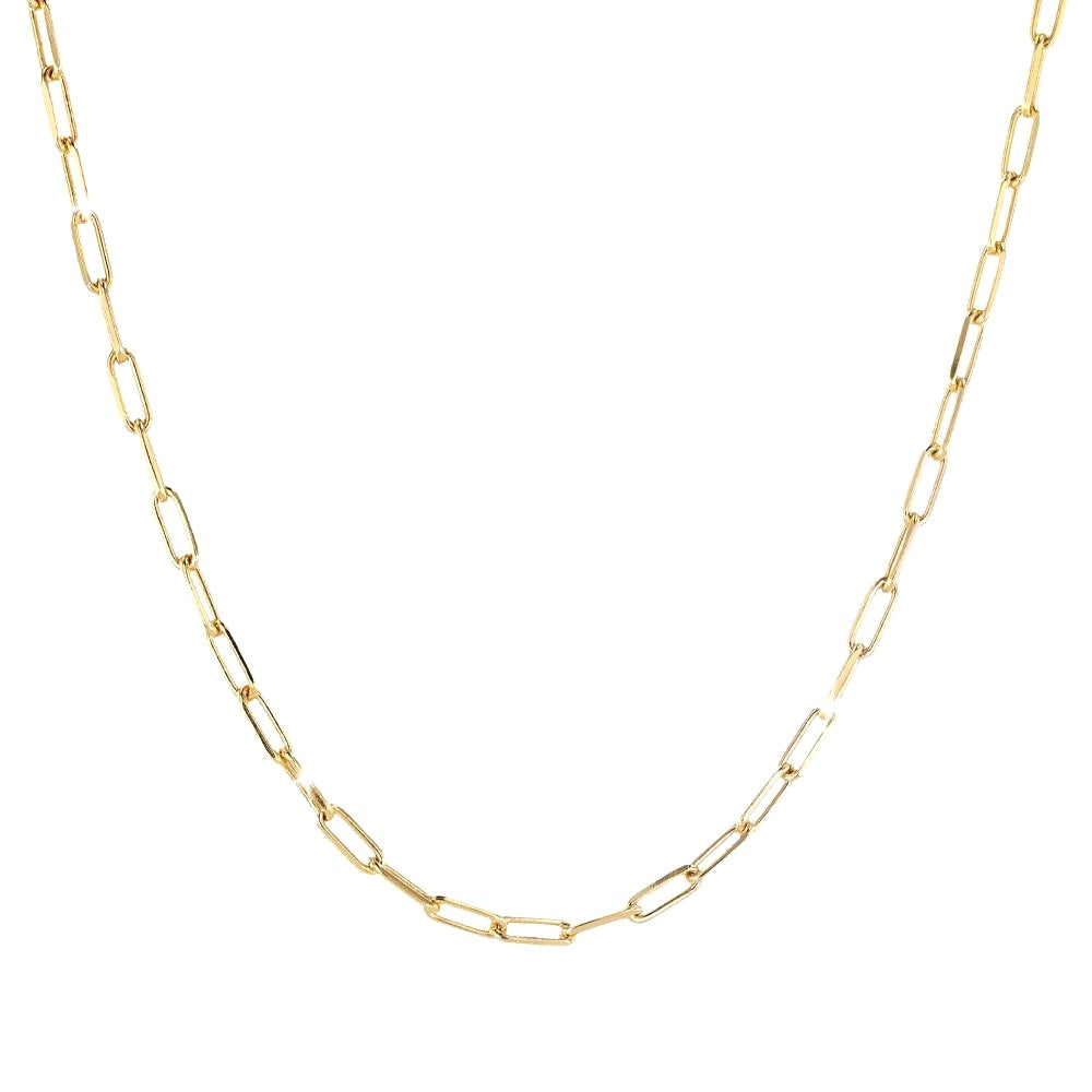 Gold-Plated Sterling Silver Paperclip Necklace (Short link)
