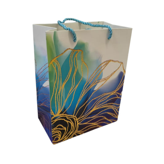 Blue Floral Gift Bag - Medium