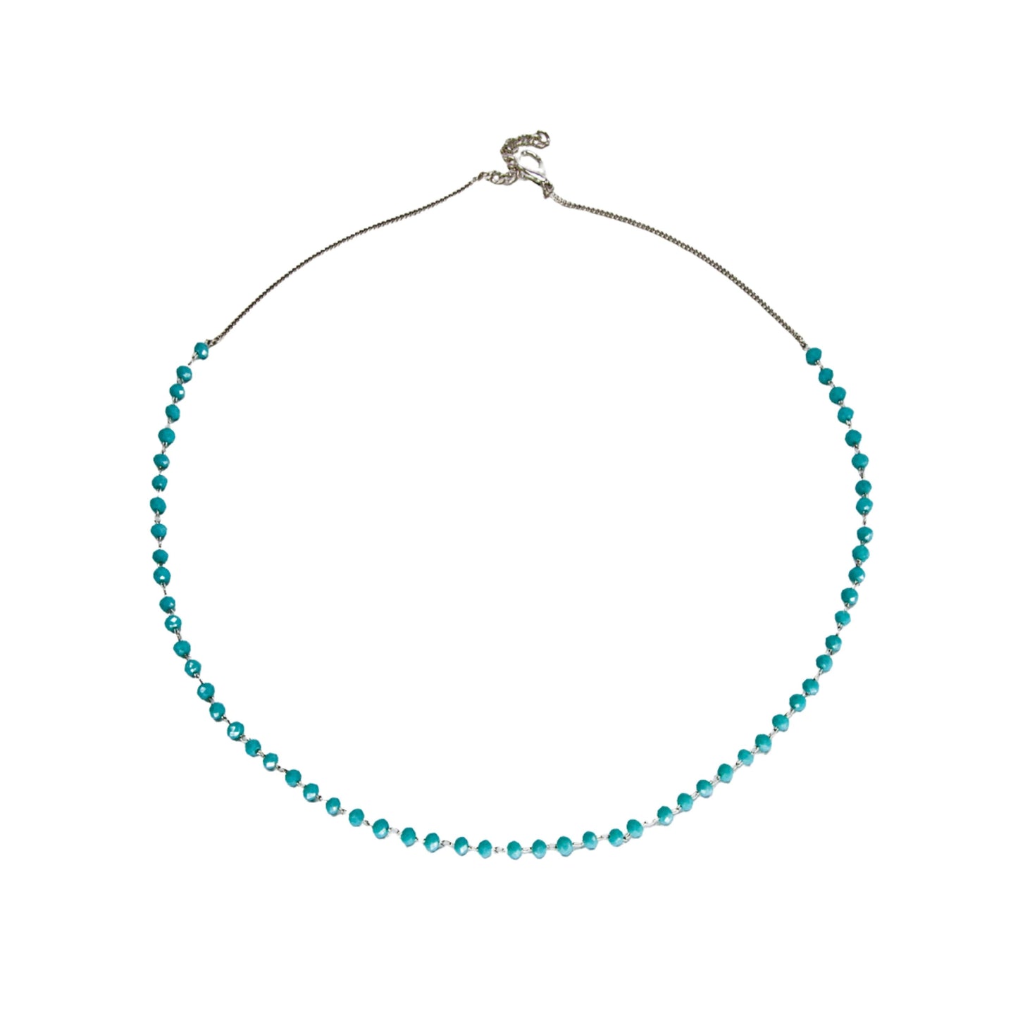 Delicate Crystal Bead Necklace - Turquoise