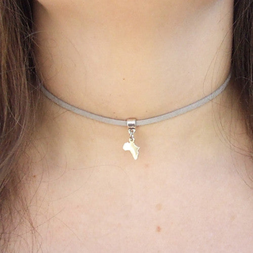 Africa Suede Choker Necklace - Variety of Colours