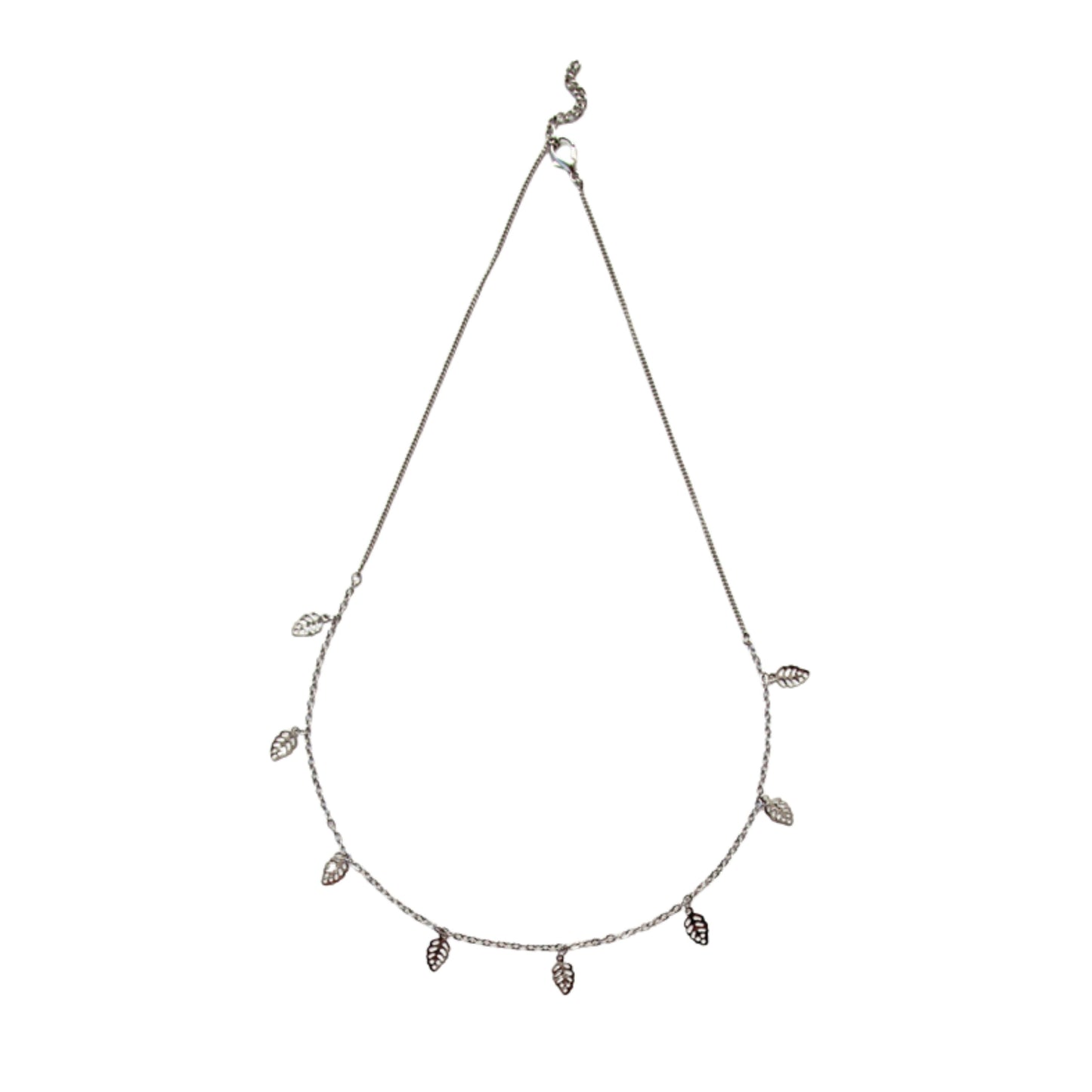 Delicate Silver Leaf Charm Necklace