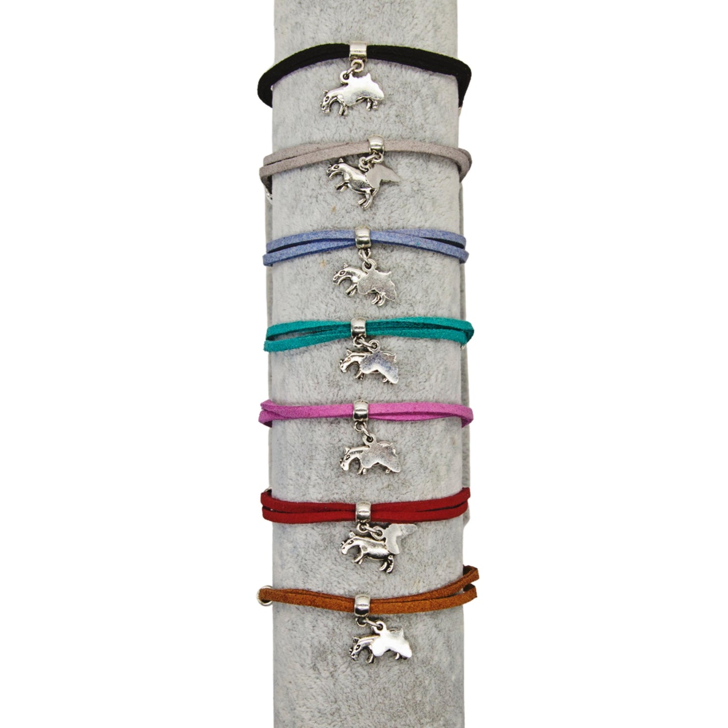 Rhino _ Africa Charm Suede Bracelet - Variety of Colours