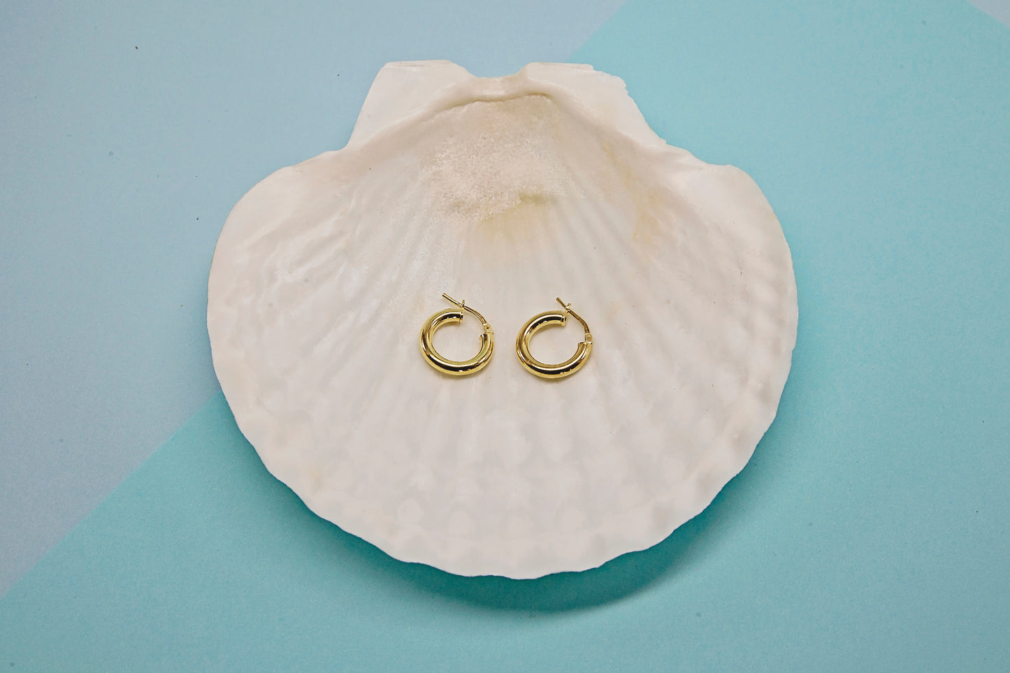Gold-Plated Sterling Silver Tube Hoop Earrings - Small