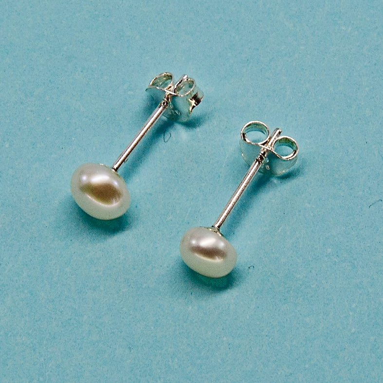 Freshwater Pearl Sterling Silver Stud Earrings