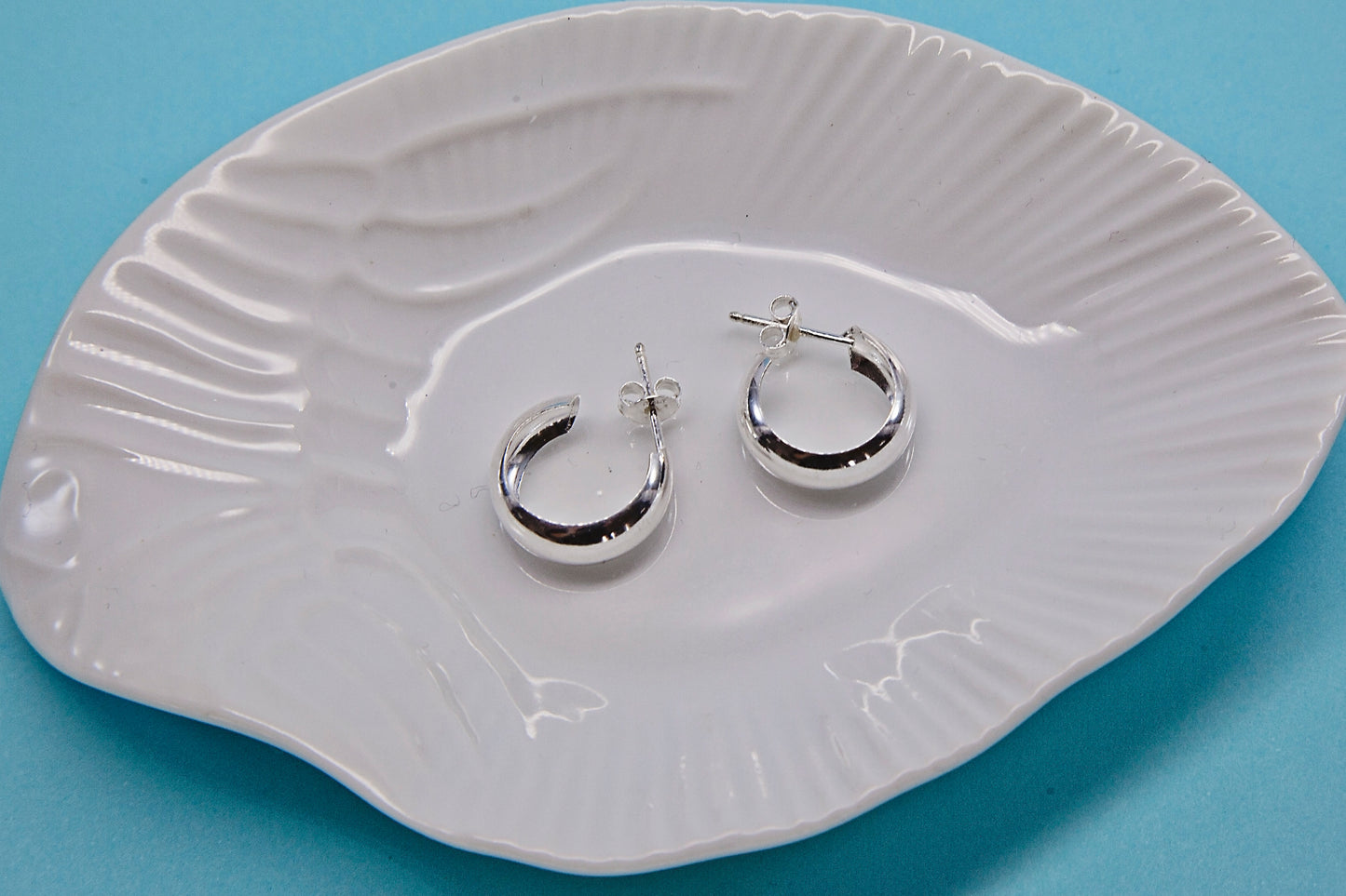 Thick Small Sterling Silver Hoop Earrings