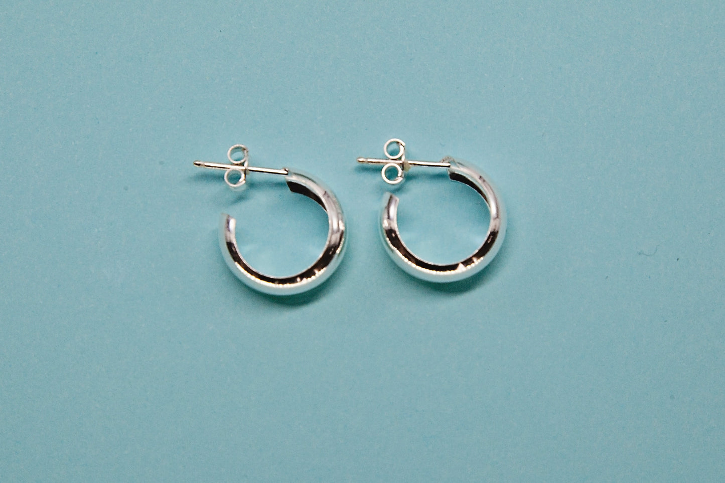Thick Small Sterling Silver Hoop Earrings