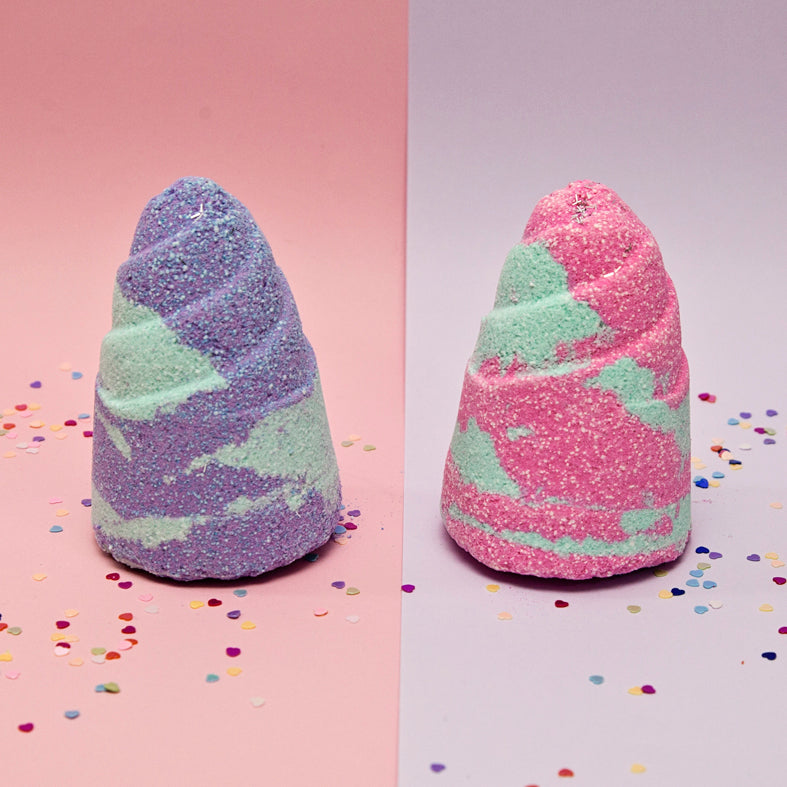 Pink and Aqua Unicorn Horn Bath Bomb - Lemongrass (Large)