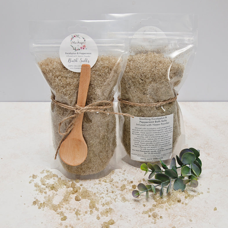 Bath Salts – Eucalyptus & Peppermint Infused with Neem