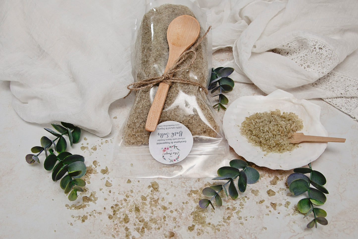 Bath Salts – Eucalyptus & Peppermint Infused with Neem