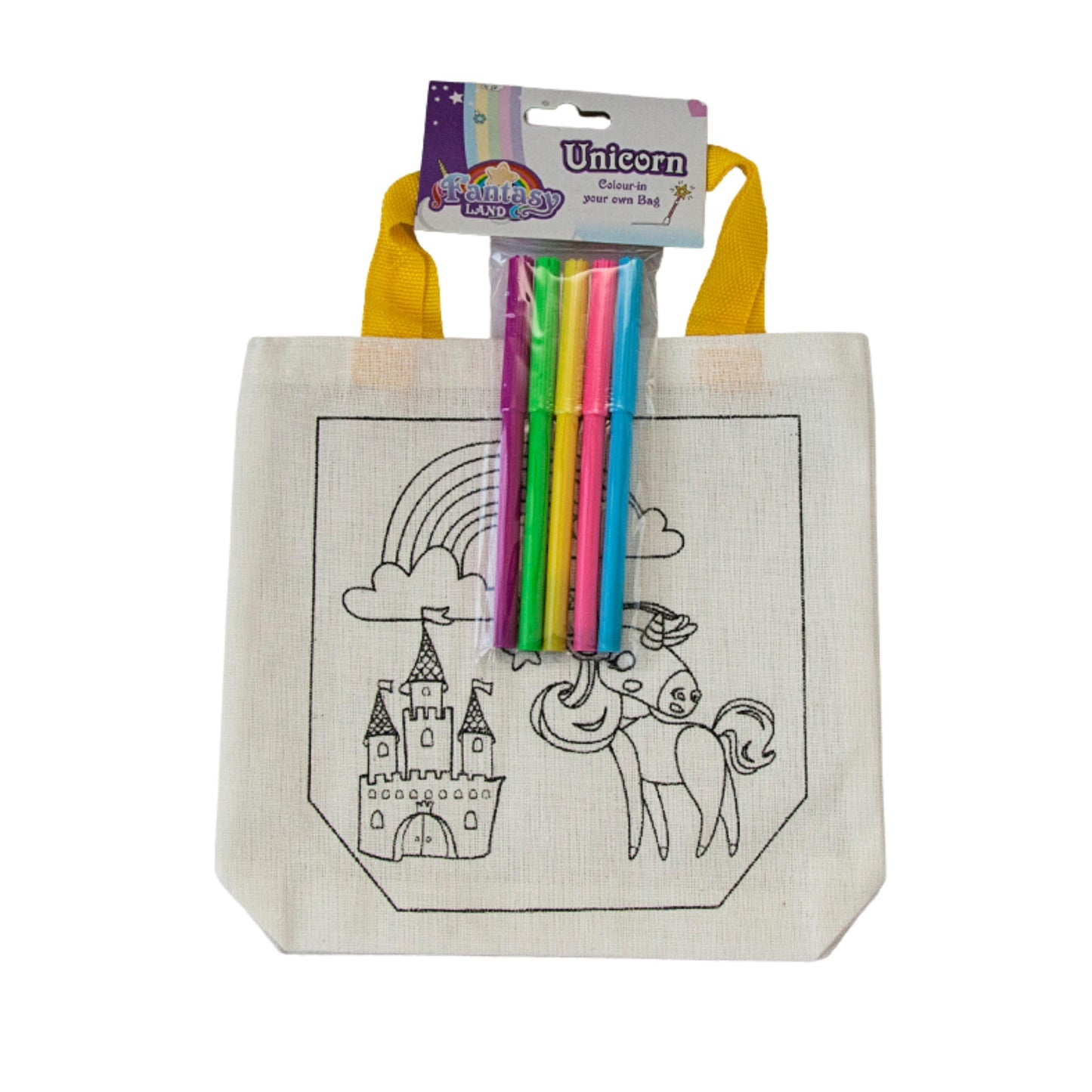Colour-in Fabric Bag - Unicorn