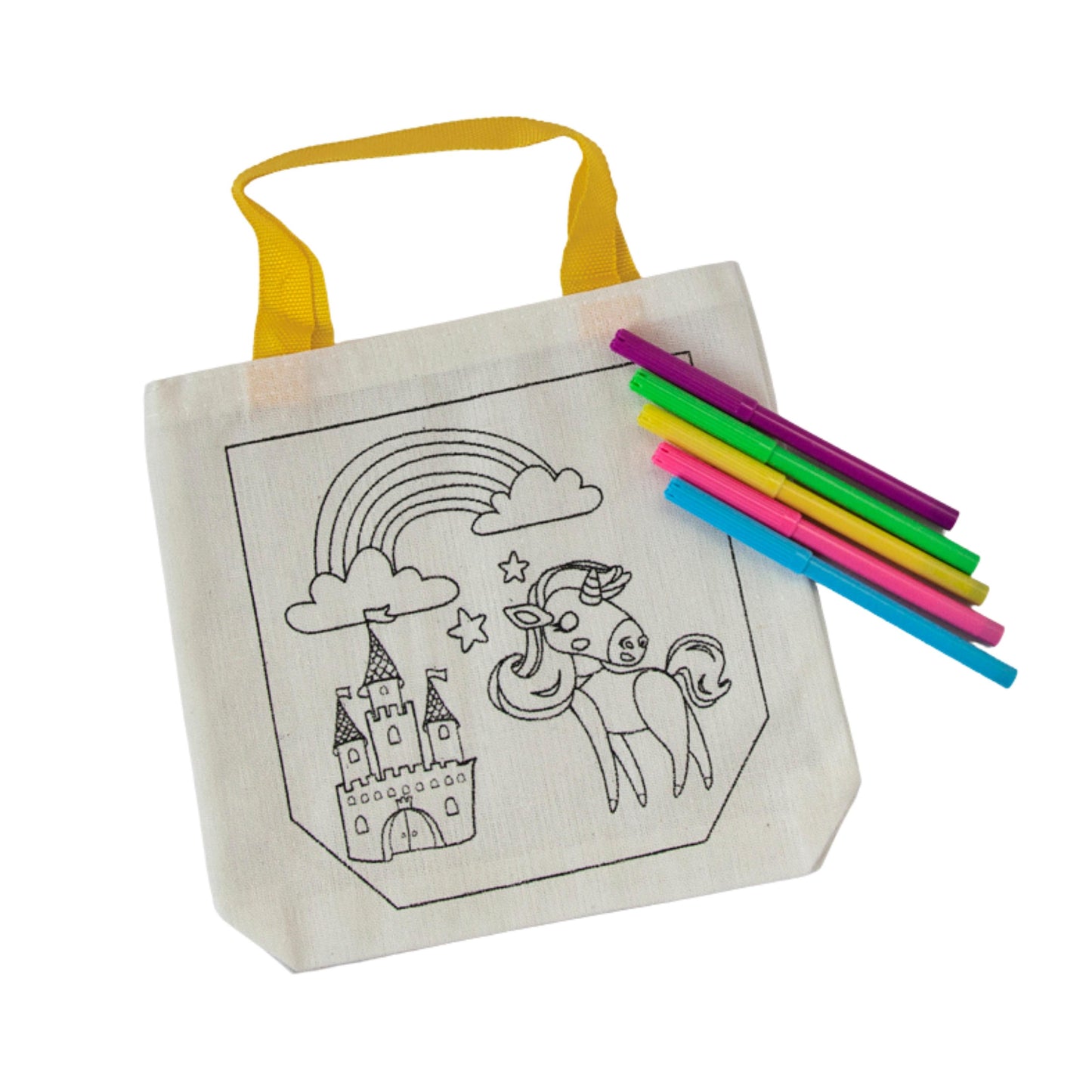 Colour-in Fabric Bag - Unicorn