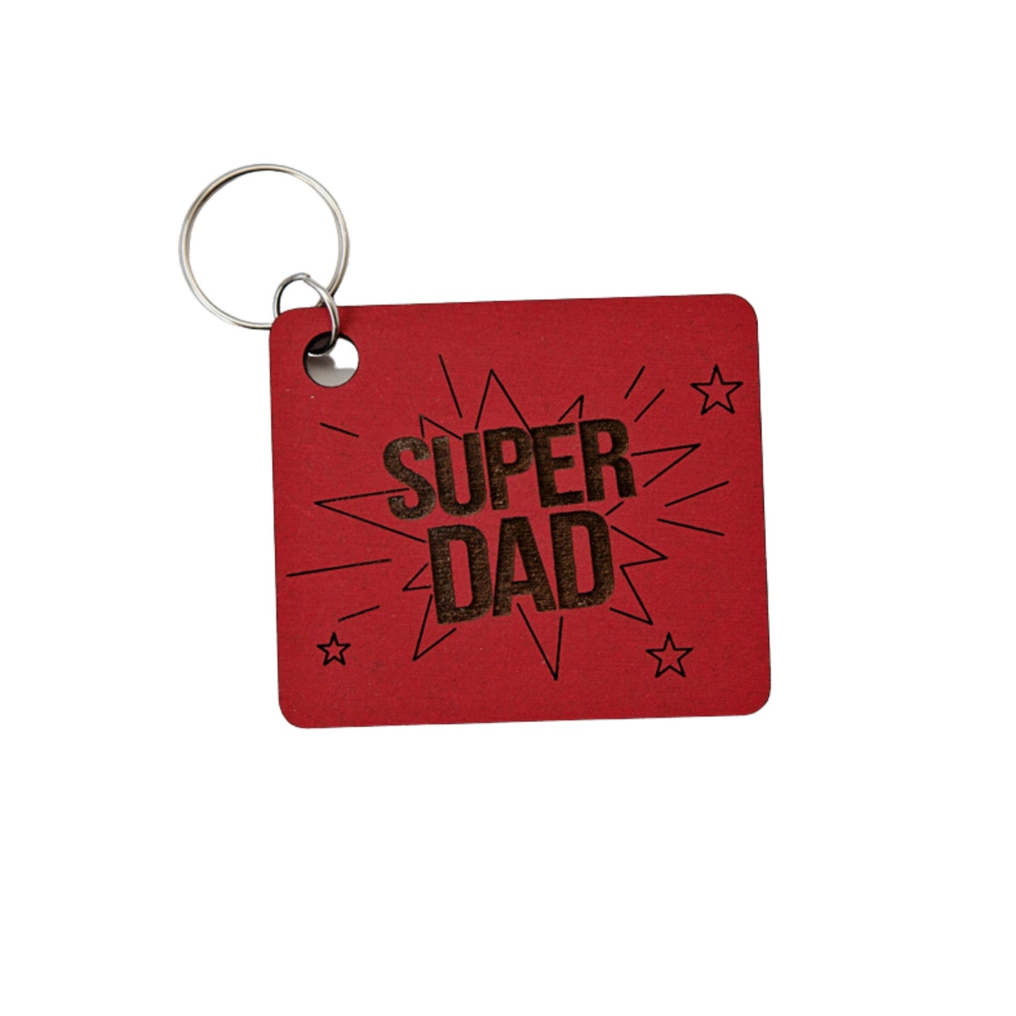 SUPER DAD Wooden Keyring