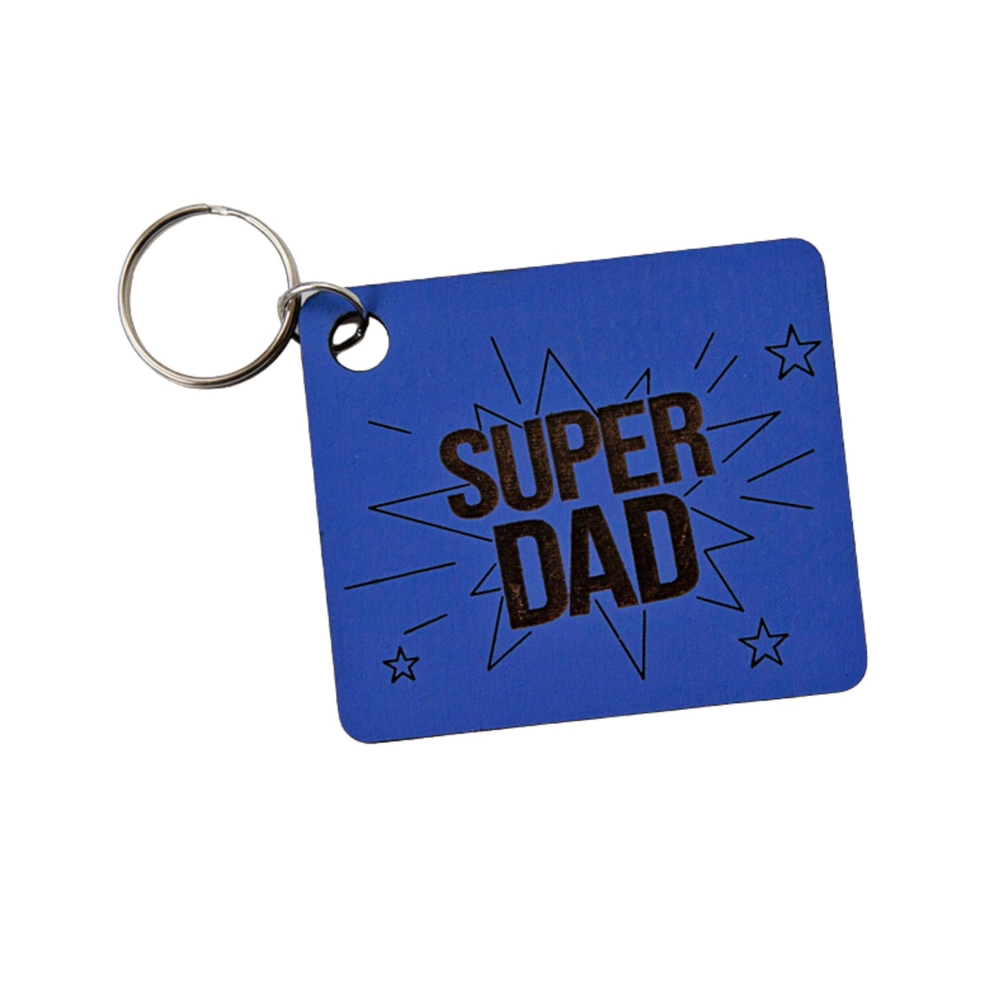 SUPER DAD Wooden Keyring