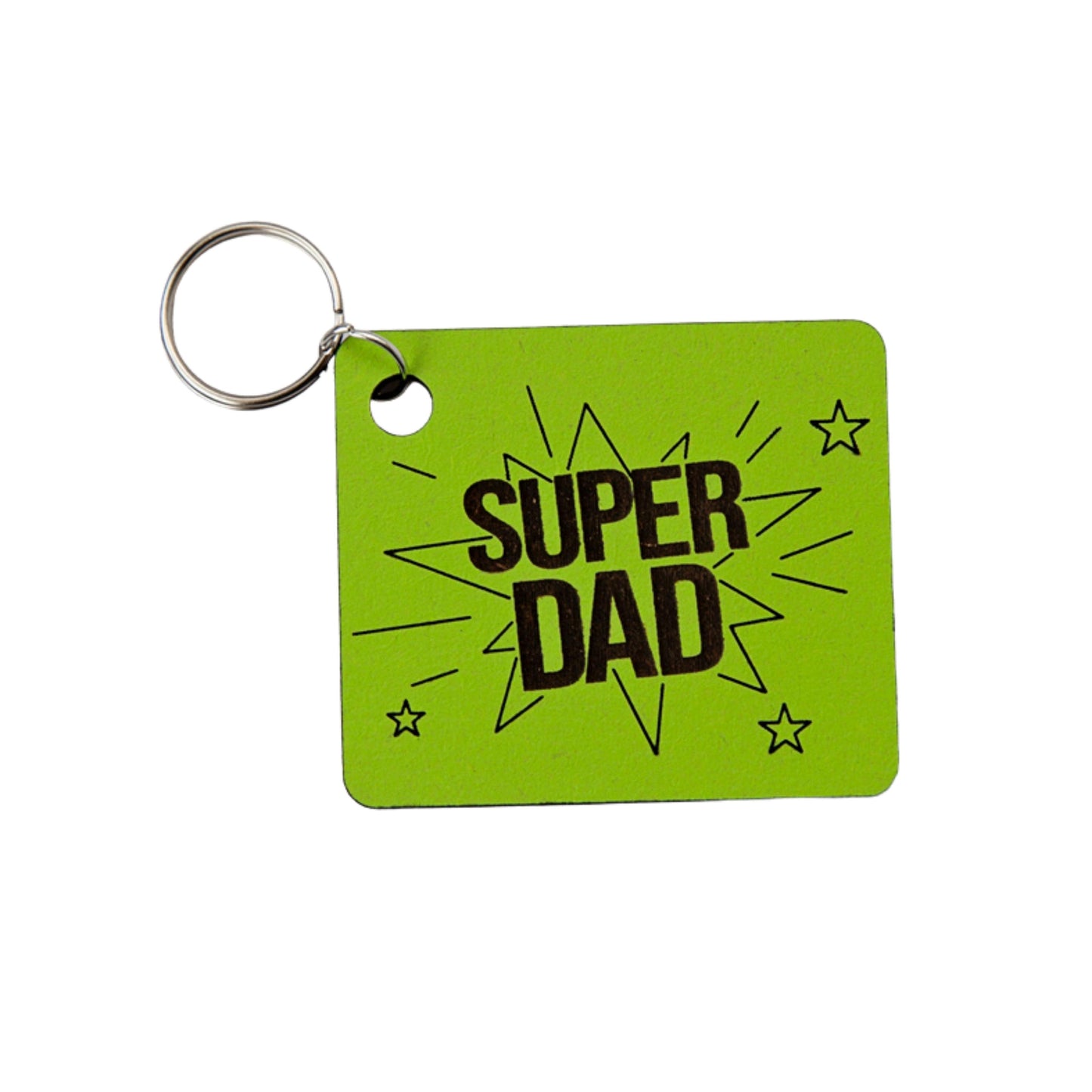 SUPER DAD Wooden Keyring