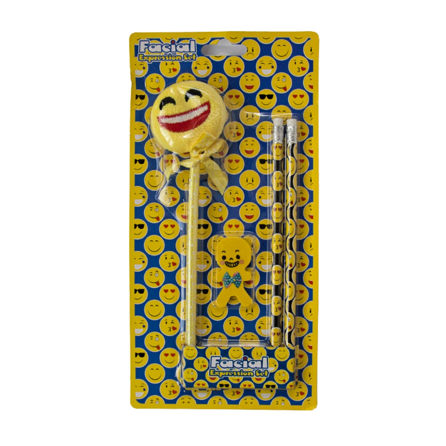 Set of Emoji Pen, Pencils and Eraser