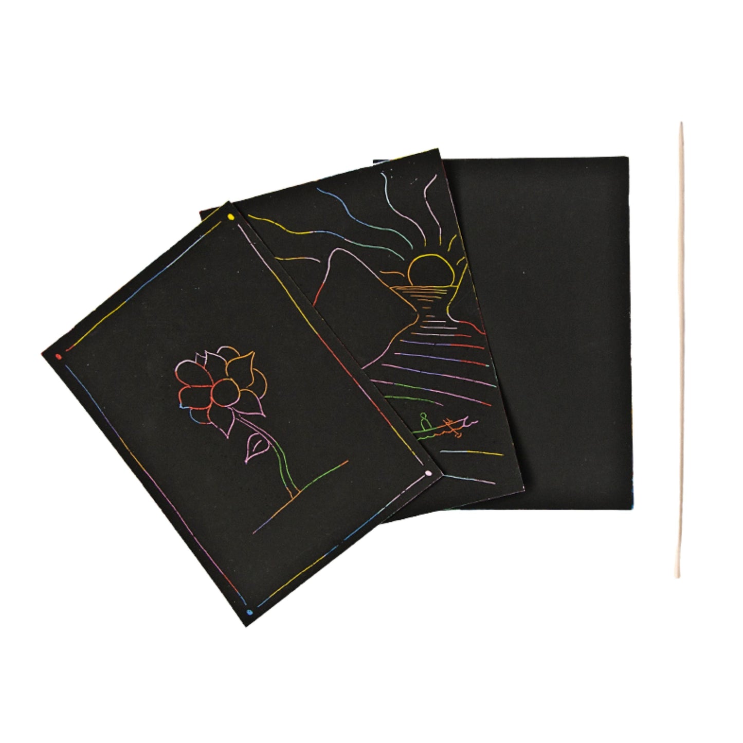 Scratch Art Cards A6 Size - 3 Sheets