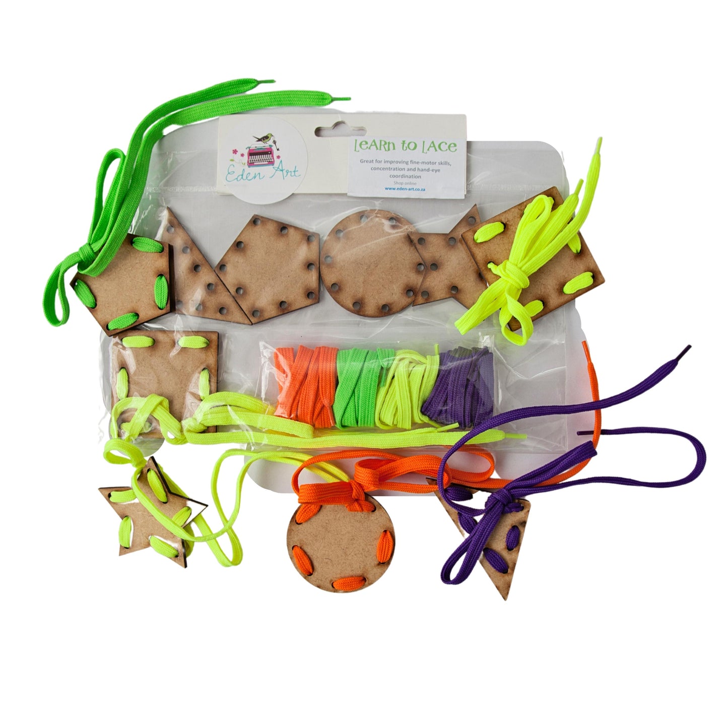 Learn To Lace - Wooden Shapes and Laces Set