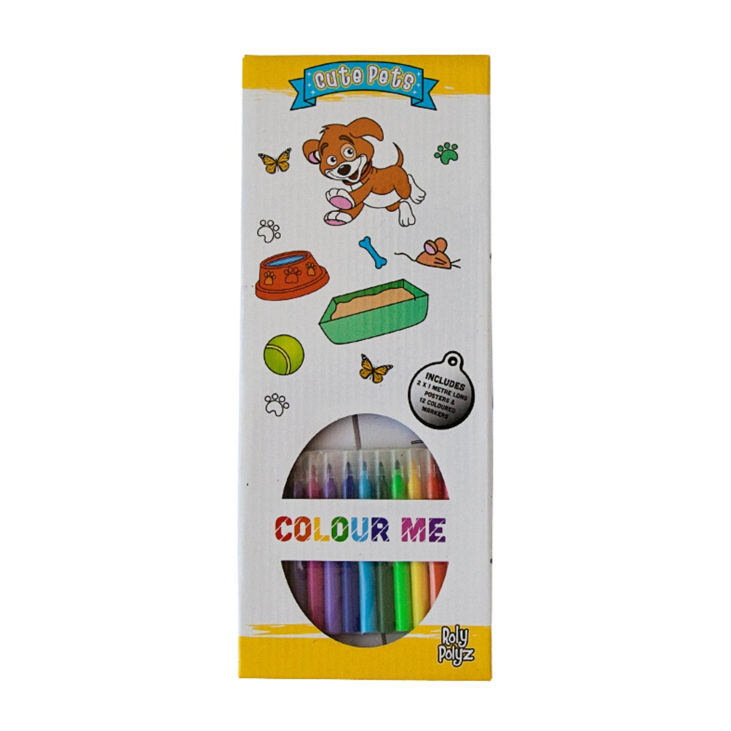 Two Metre Long Colour-in Poster and Markers Set - Doggies