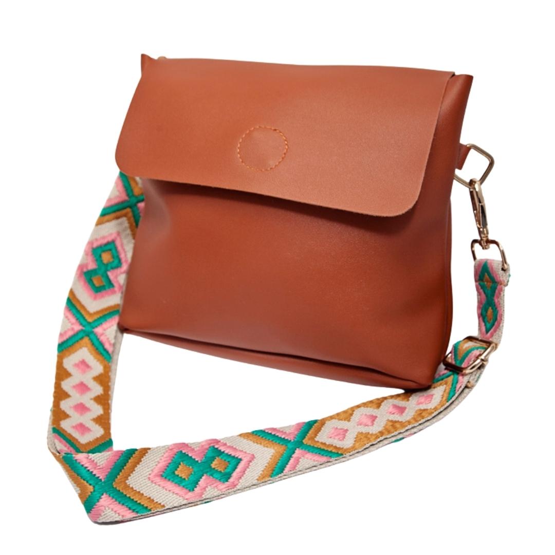 Tan Hand Bag with Detachable Strap