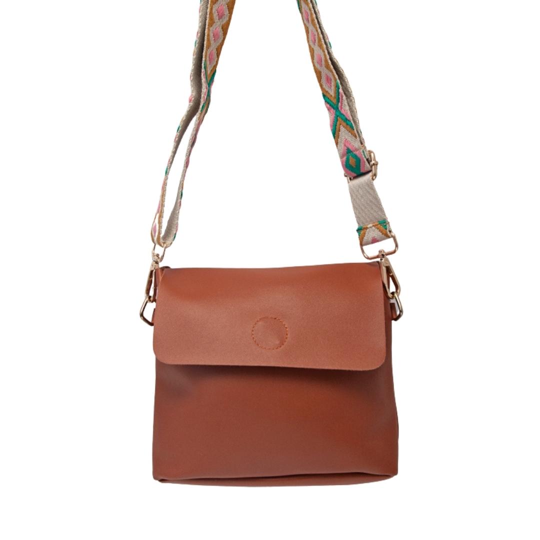 Tan Hand Bag with Detachable Strap