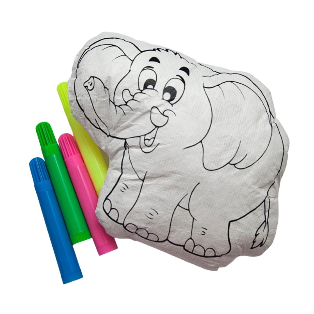Colour in Your Own - Puffy Pillow Elephant