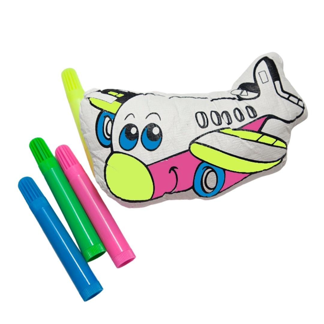 Colour in Your Own Little Pillow Set - Aeroplane