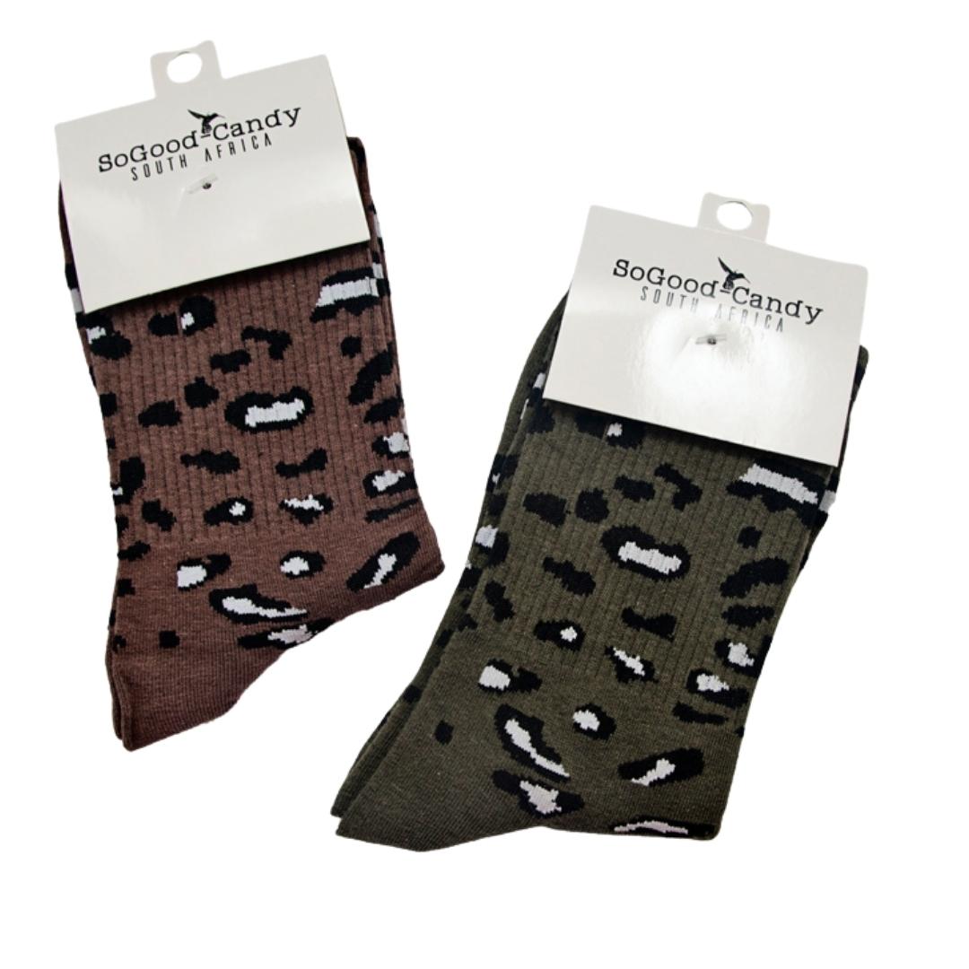 Animal Print Socks - Green