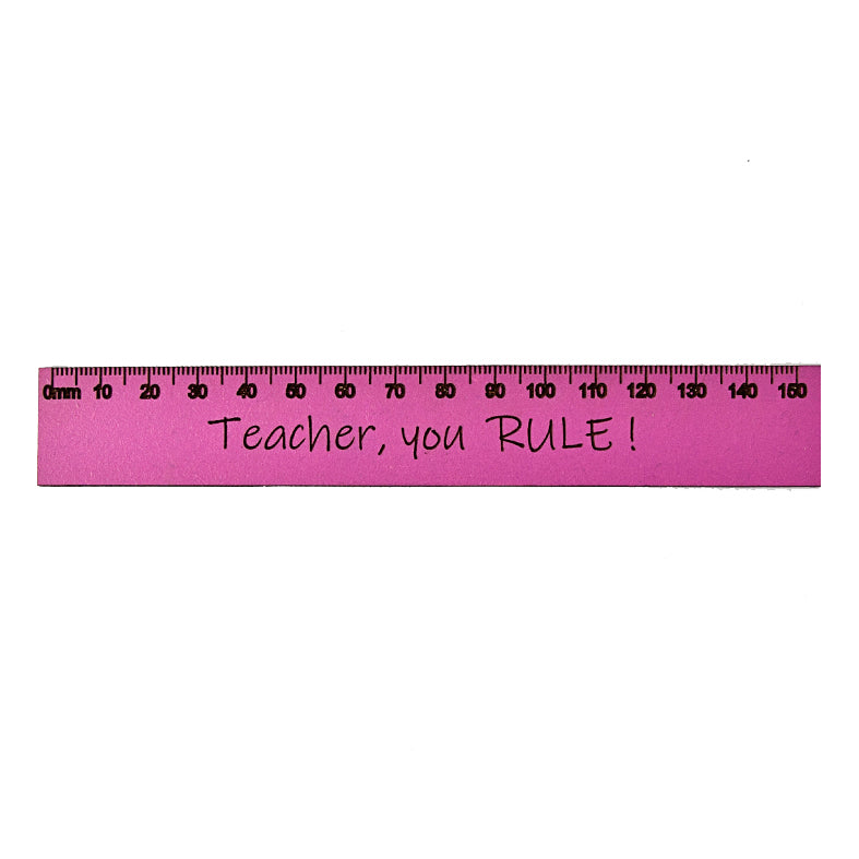 'Teacher, You RULE' - 15cm Wooden Ruler