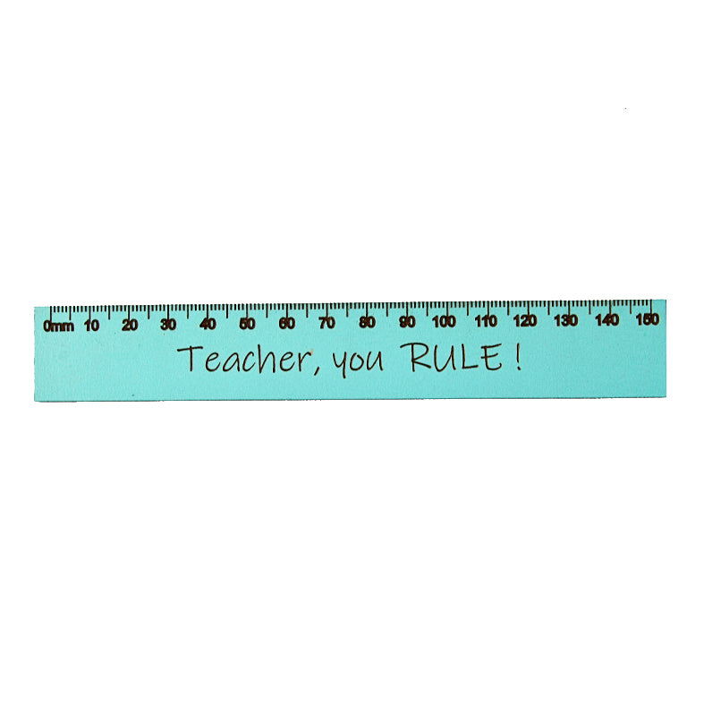 'Teacher, You RULE' - 15cm Wooden Ruler