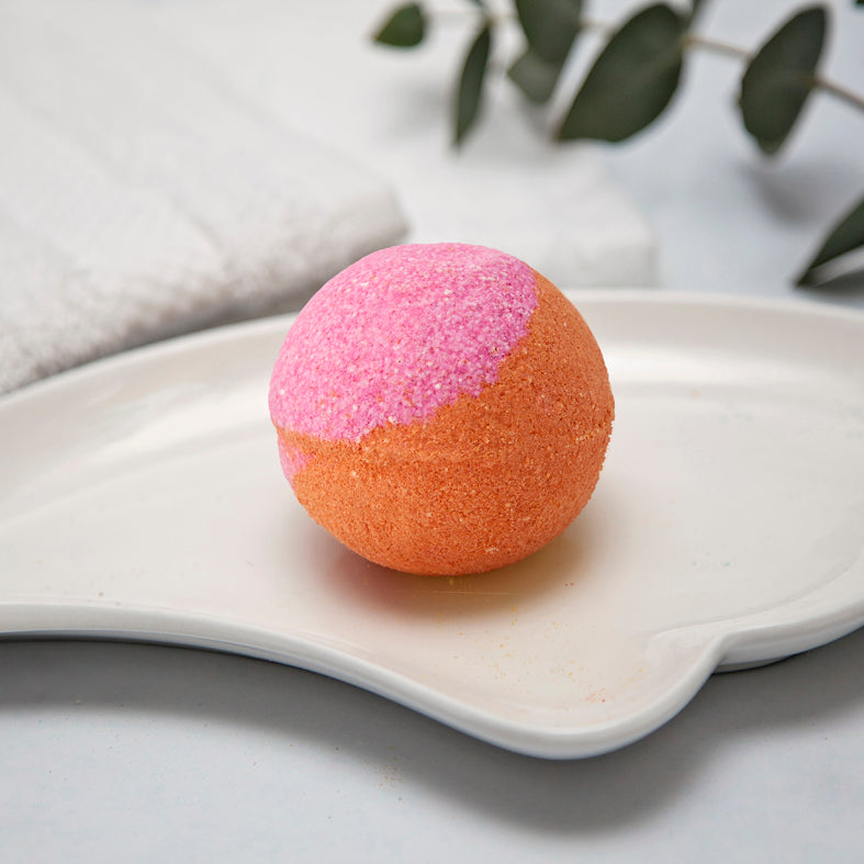Large Pink Orange Bath Bomb - Lemongrass