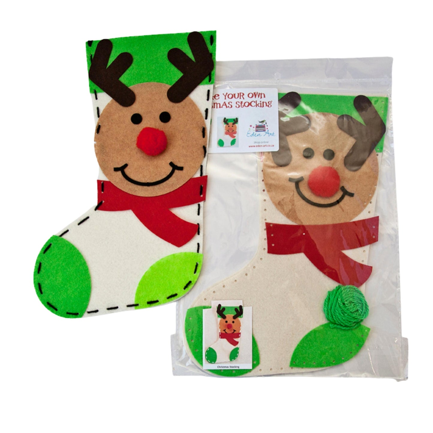 Make Your Own Felt Christmas Stocking - Reindeer