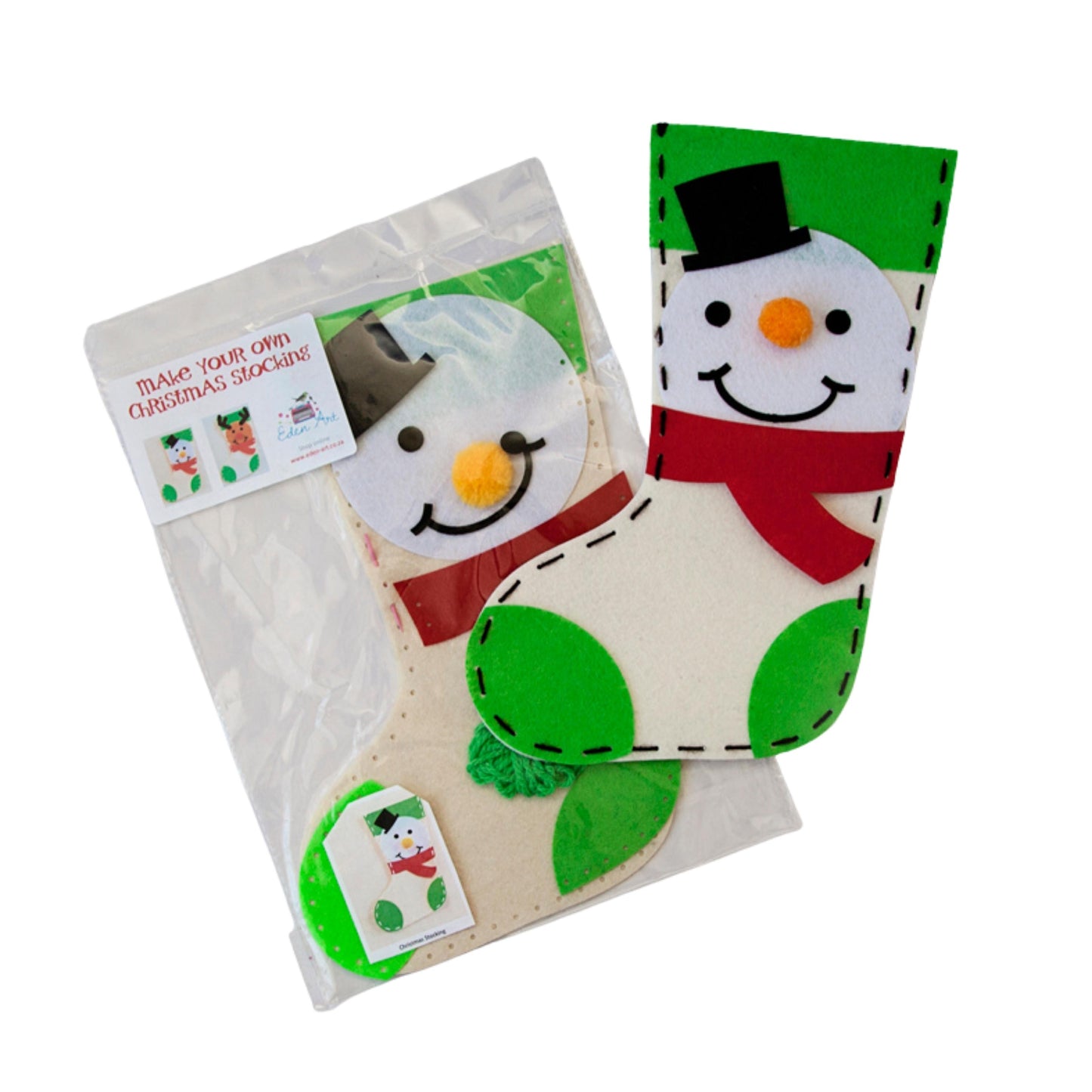 Make Your Own Felt Christmas Stocking - Snowman