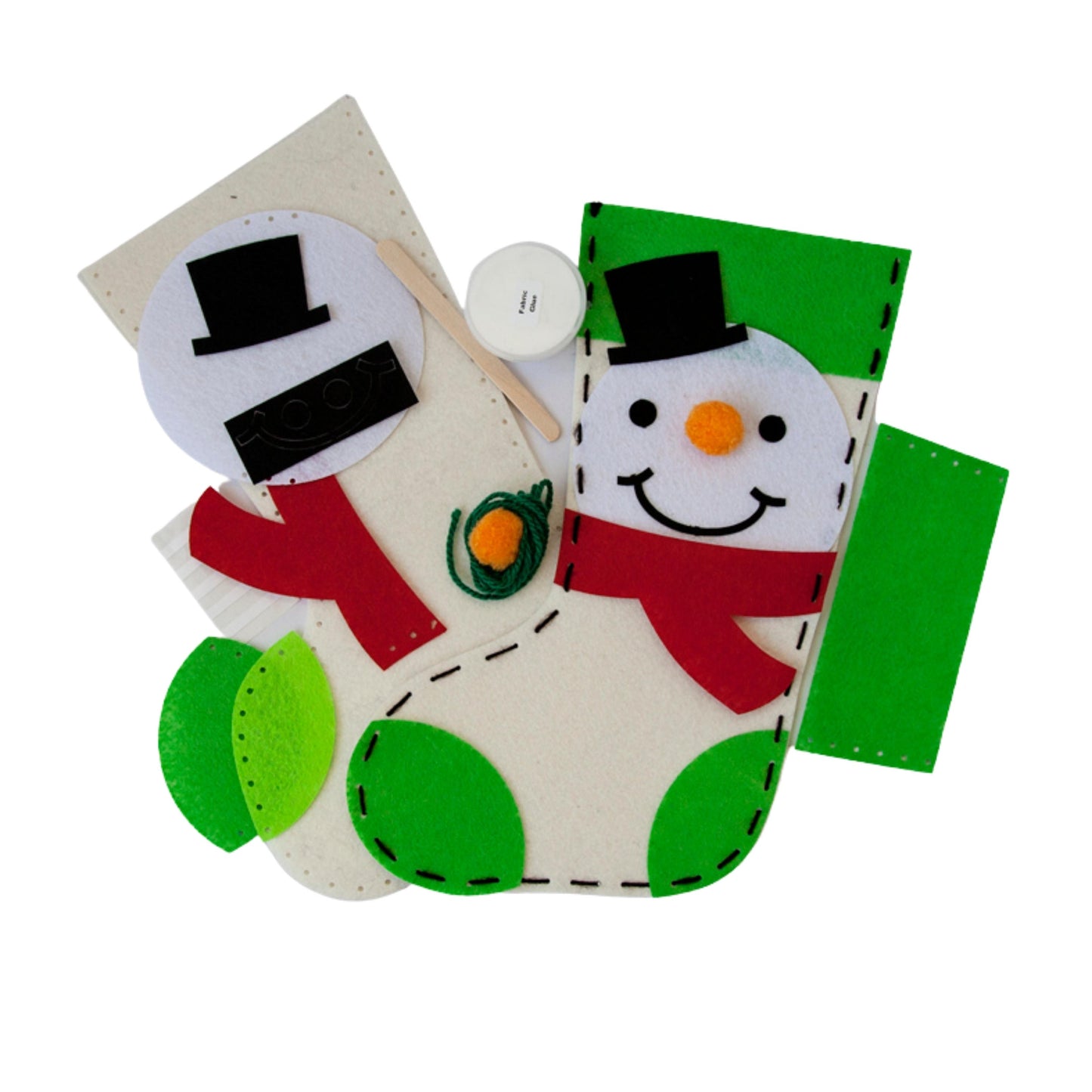 Make Your Own Felt Christmas Stocking - Snowman