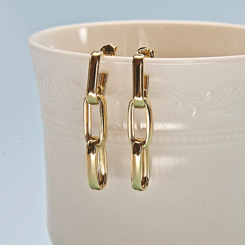 Gold-Plated Sterling Silver Paperclip Earrings