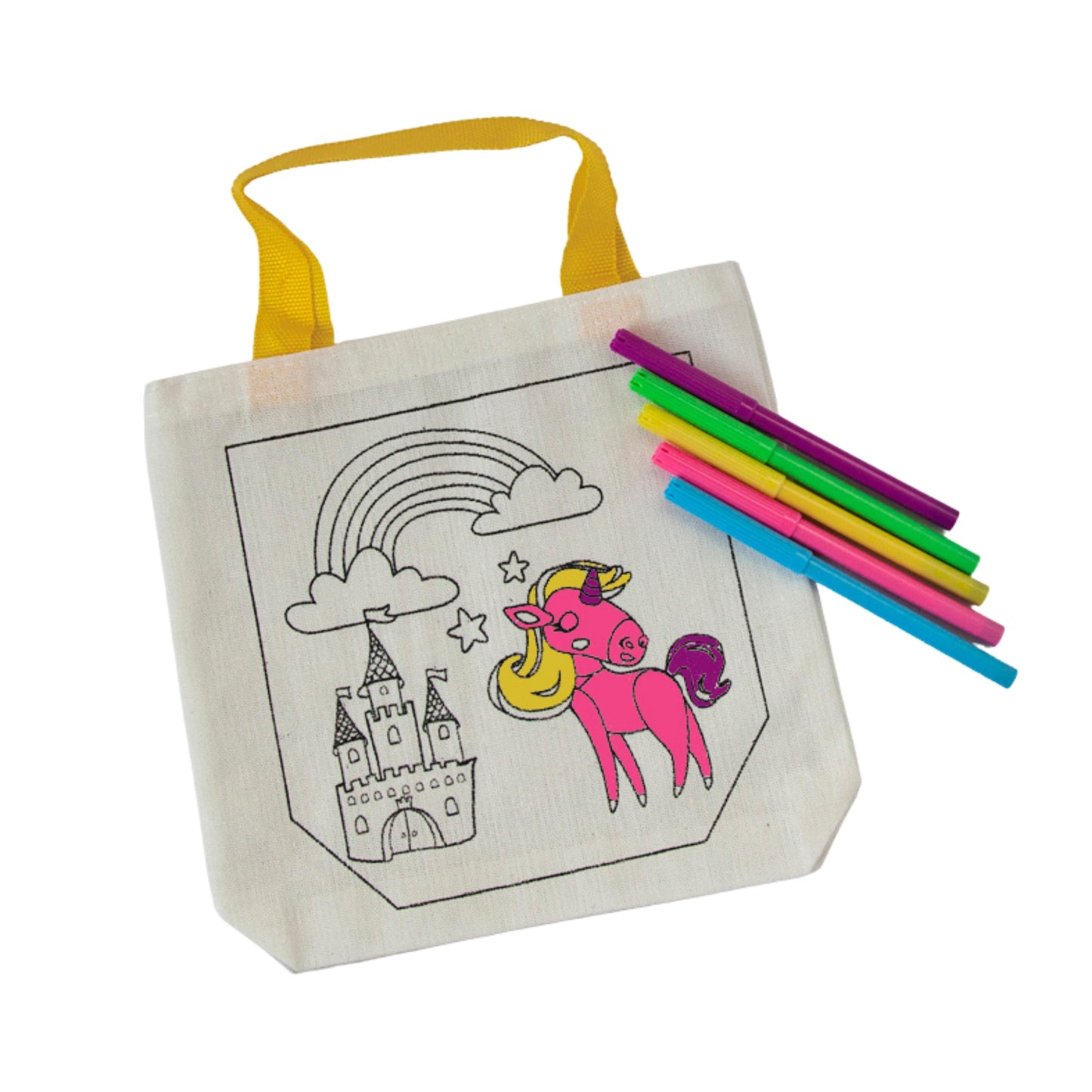 Colour-in Fabric Bag - Unicorn
