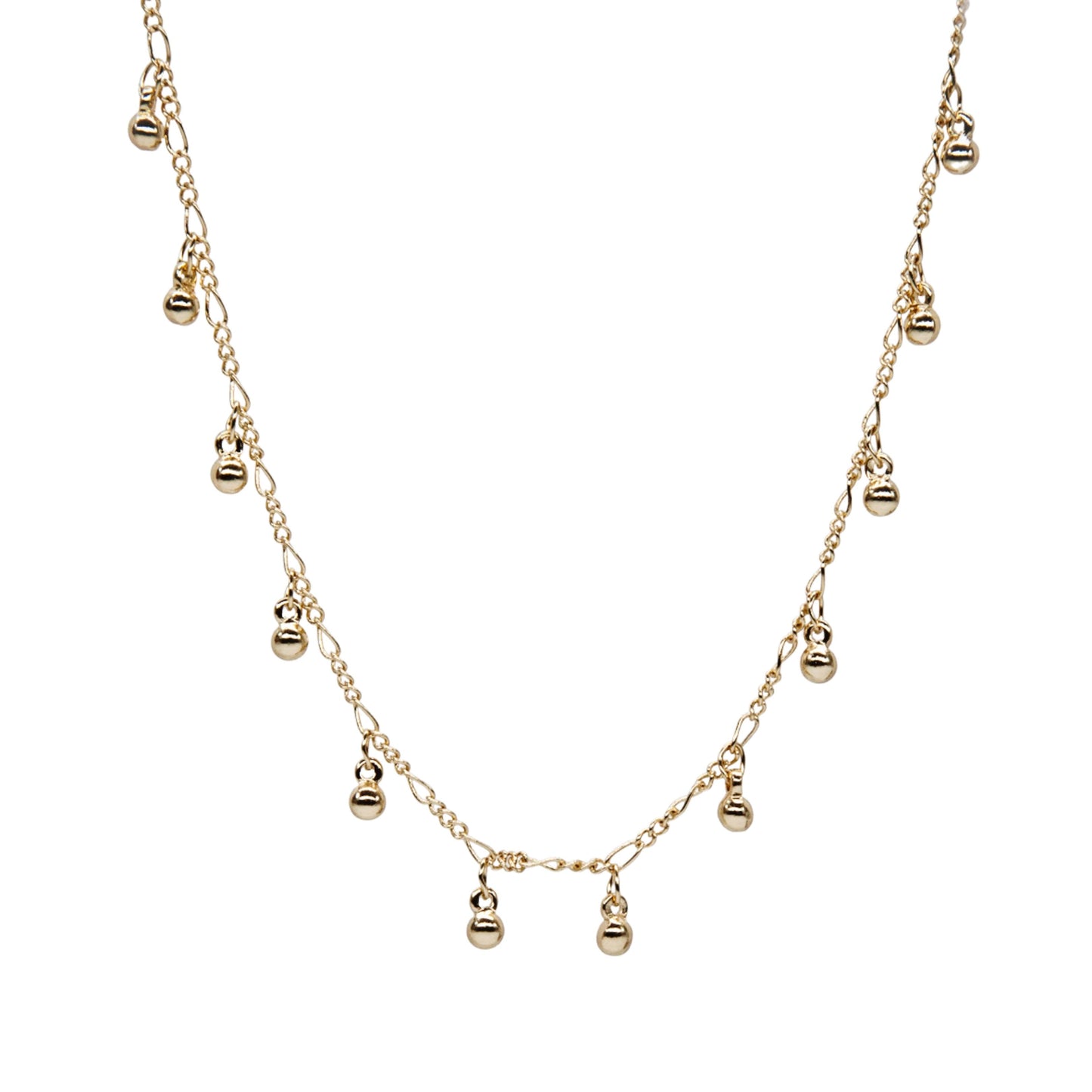 Gold Delicate Hanging Bauble Necklace