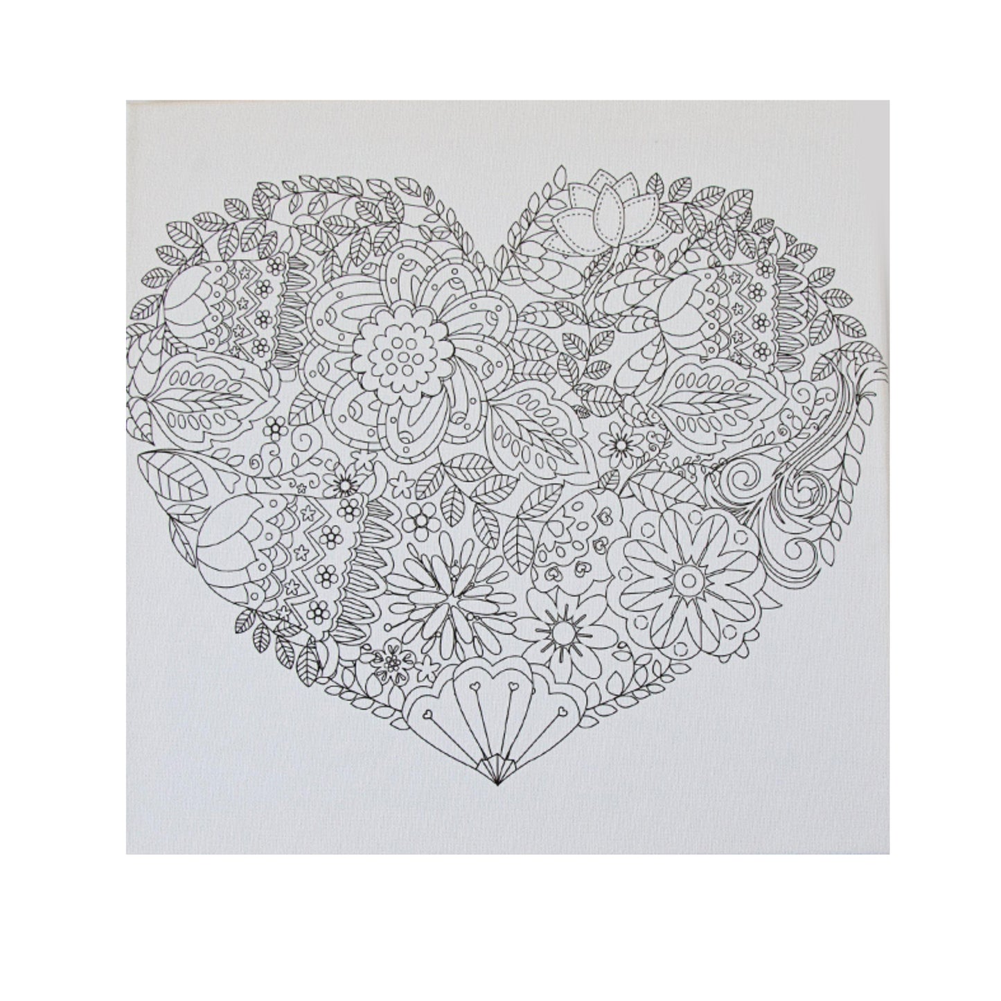 Detailed Heart on Stretched Box Canvas