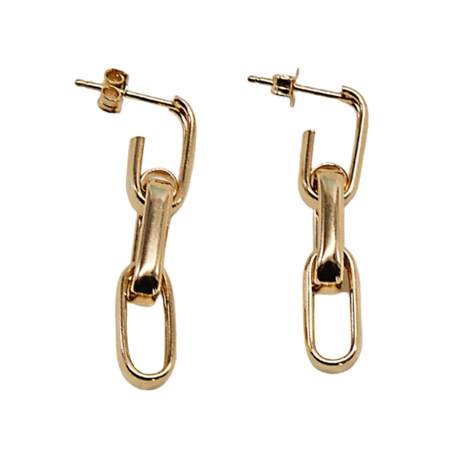 Gold-Plated Sterling Silver Paperclip Earrings