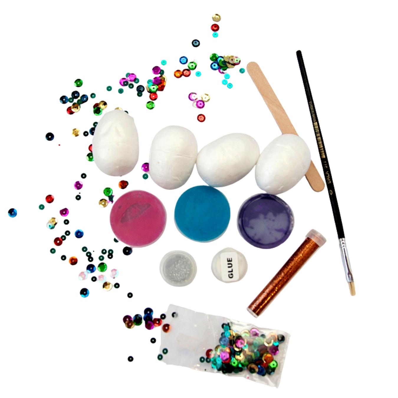 Paint Your Own Foam Easter Eggs Set - Girly Colours