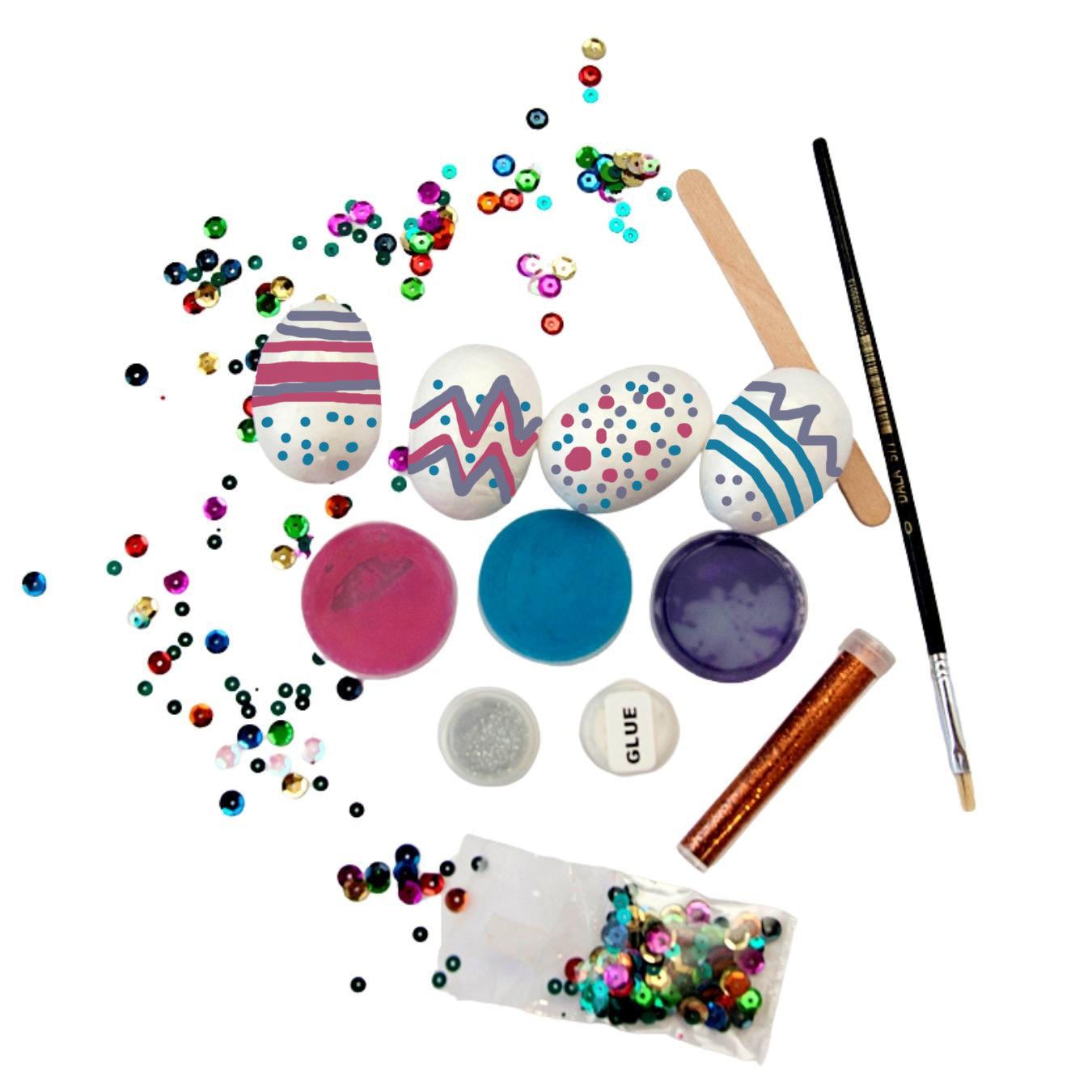 Paint Your Own Foam Easter Eggs Set - Girly Colours