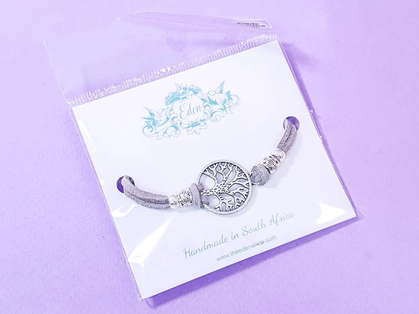 Suede Tree of Life Bracelet