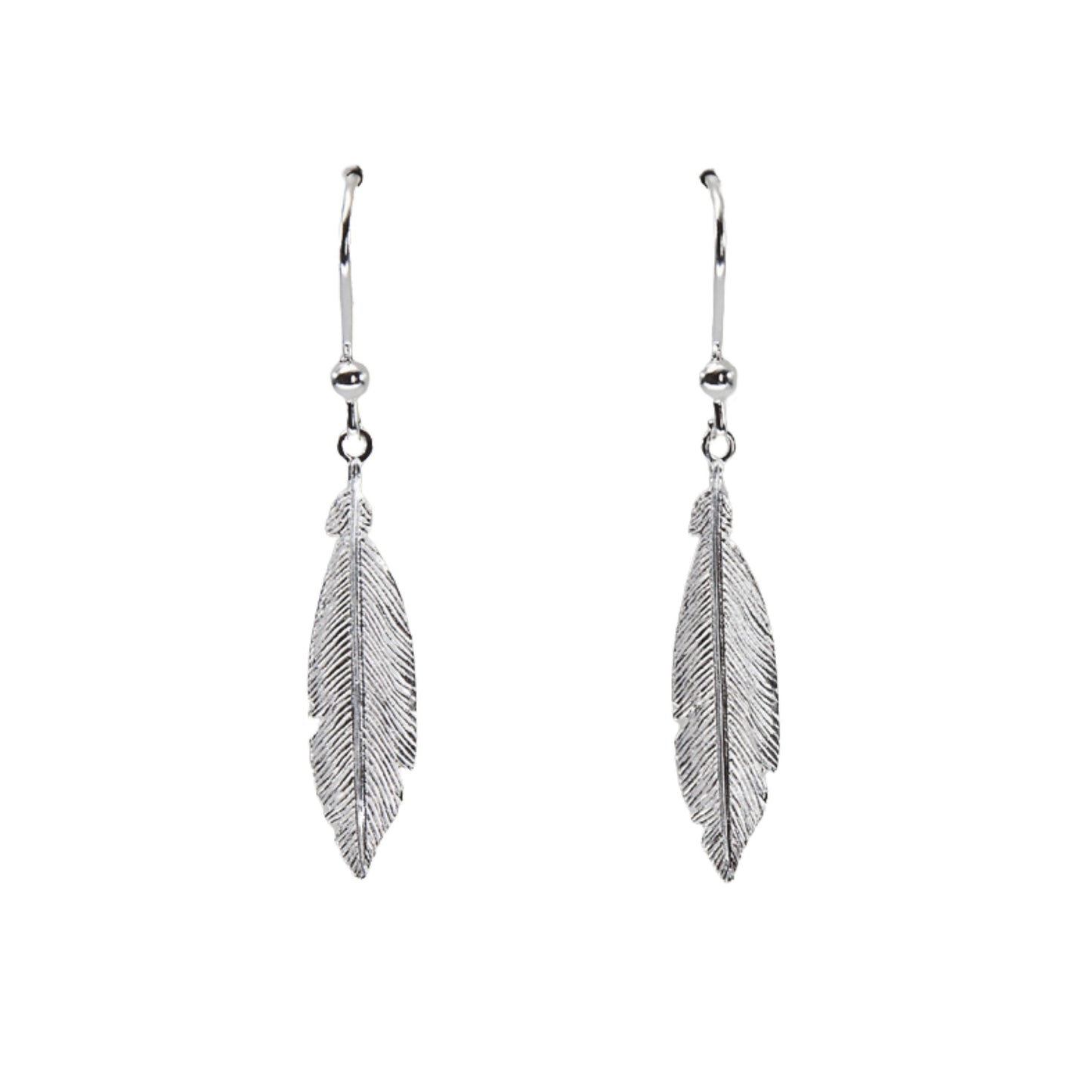 Sterling Silver Feather Earrings