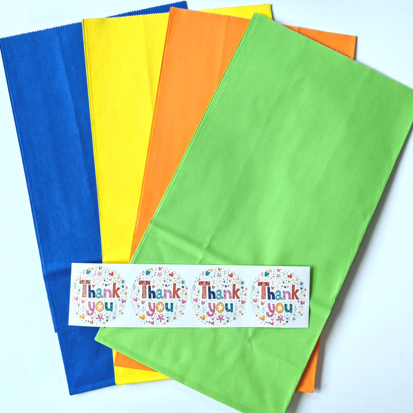 Gift Bag with Thank You Stickers - Multi Bright