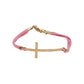 Gold Cross Suede Bracelet - Variety of Colours