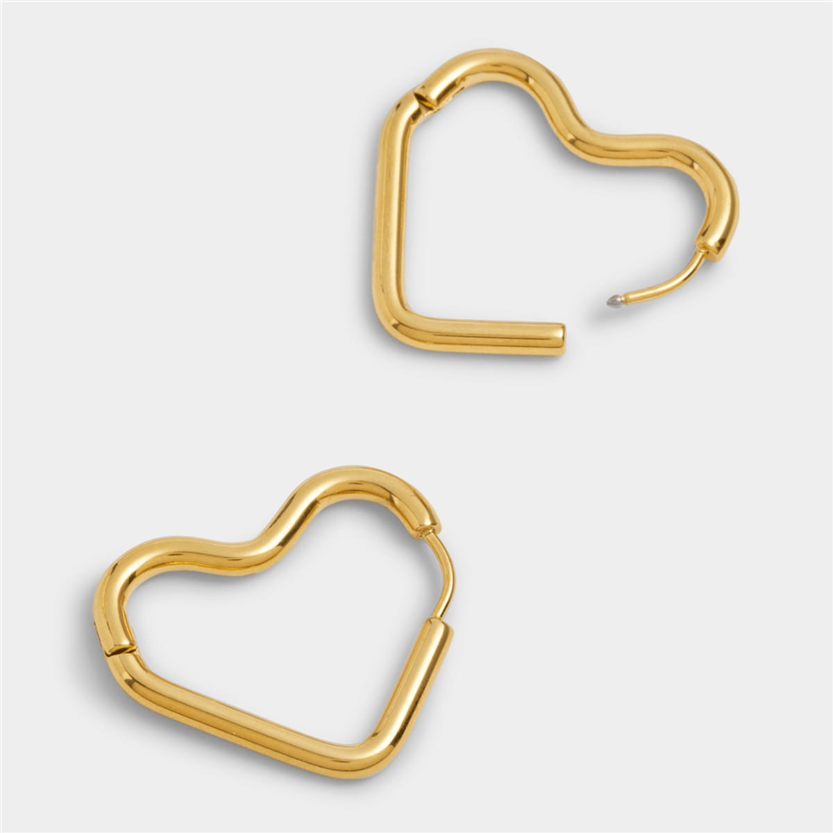 Stainless Steel Gold Heart Earrings