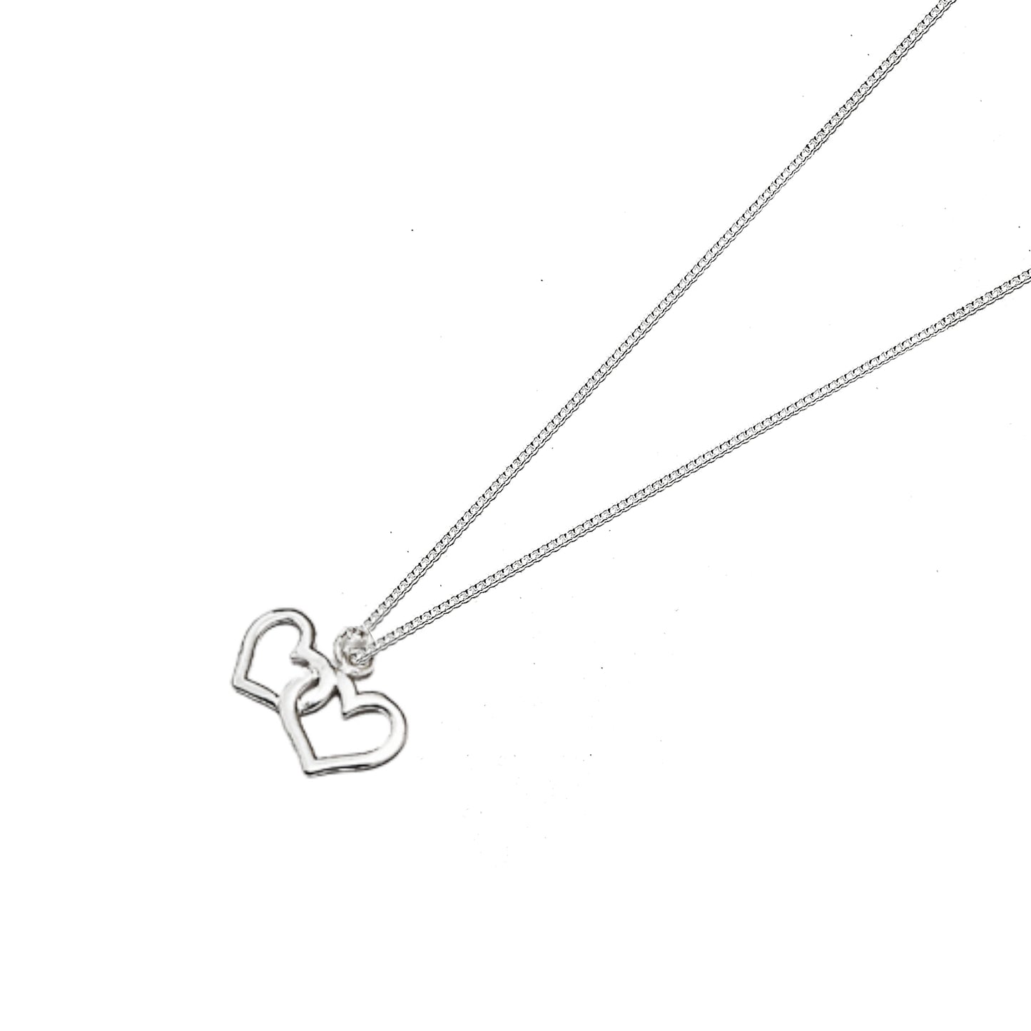 Inter-locked Hearts Sterling Silver Necklace